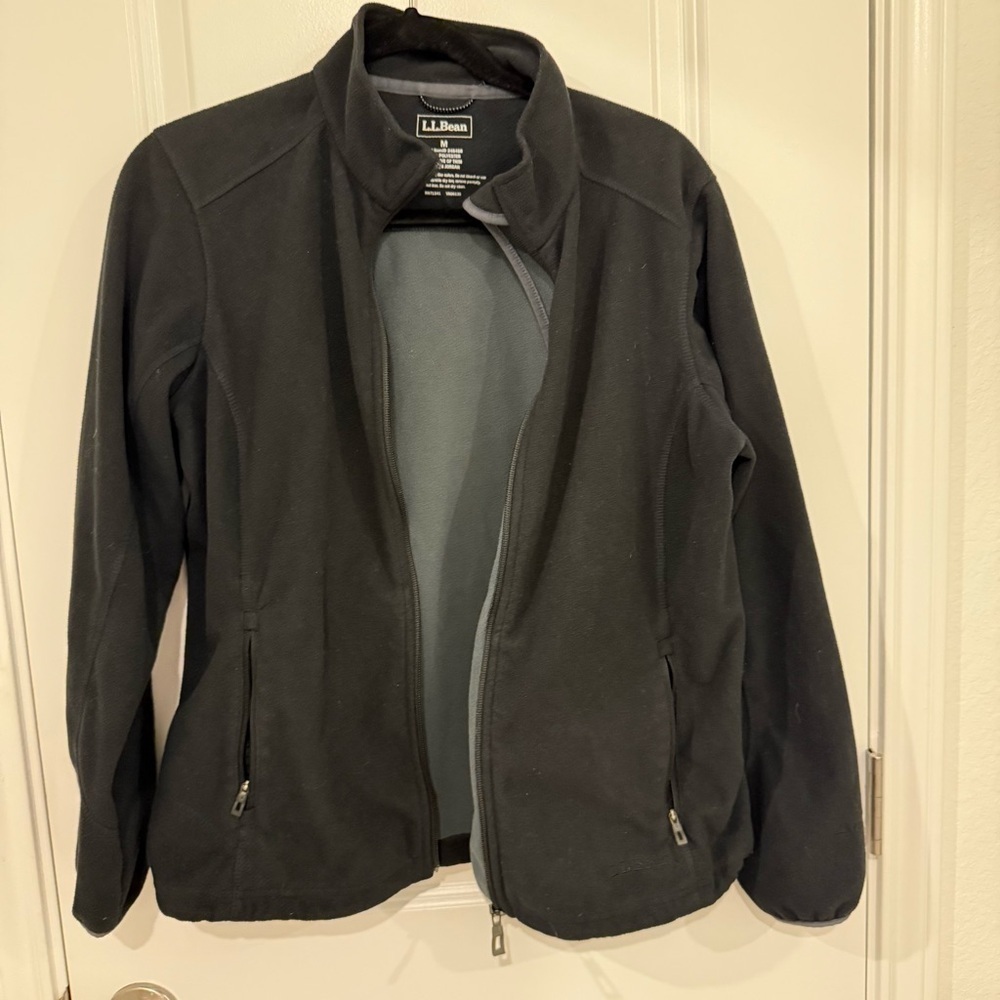 L.L. Bean Women's Dark Gray Utility Jacket Size M Classic Windproof Fleece